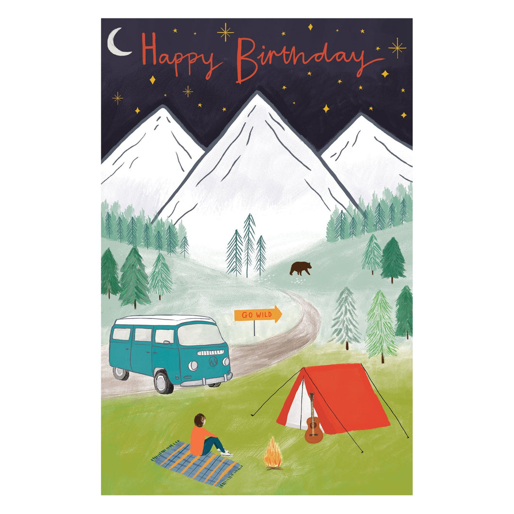 Night Camping Birthday Card - Cardmore