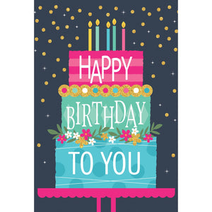 Neon Birthday Cake Birthday Card - Cardmore