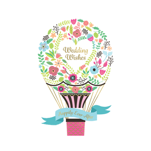 Hot Air Balloon Wedding Card Money Card Holder - Cardmore