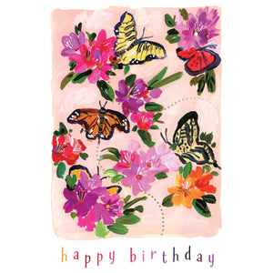 Azalea Butterflies Birthday Card