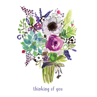 Plum Bouquet Thinking of You Card