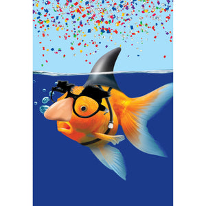 Goldfish Shark Birthday Card Funny