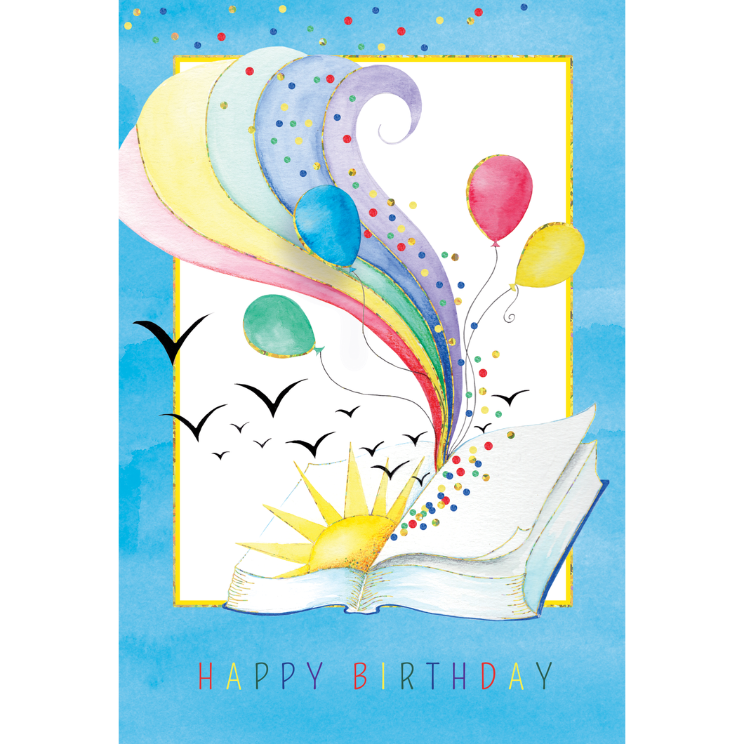 Open Book Birthday Card
