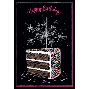 Sparkling Cake Slice Birthday Card