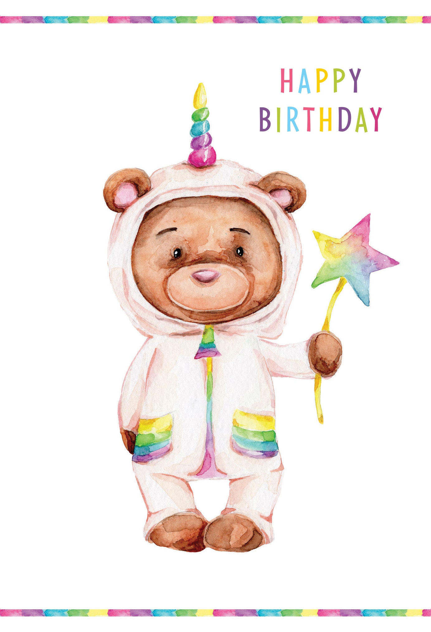 Pajama Bear Birthday Card