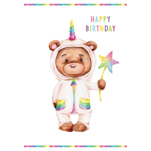 Pajama Bear Birthday Card