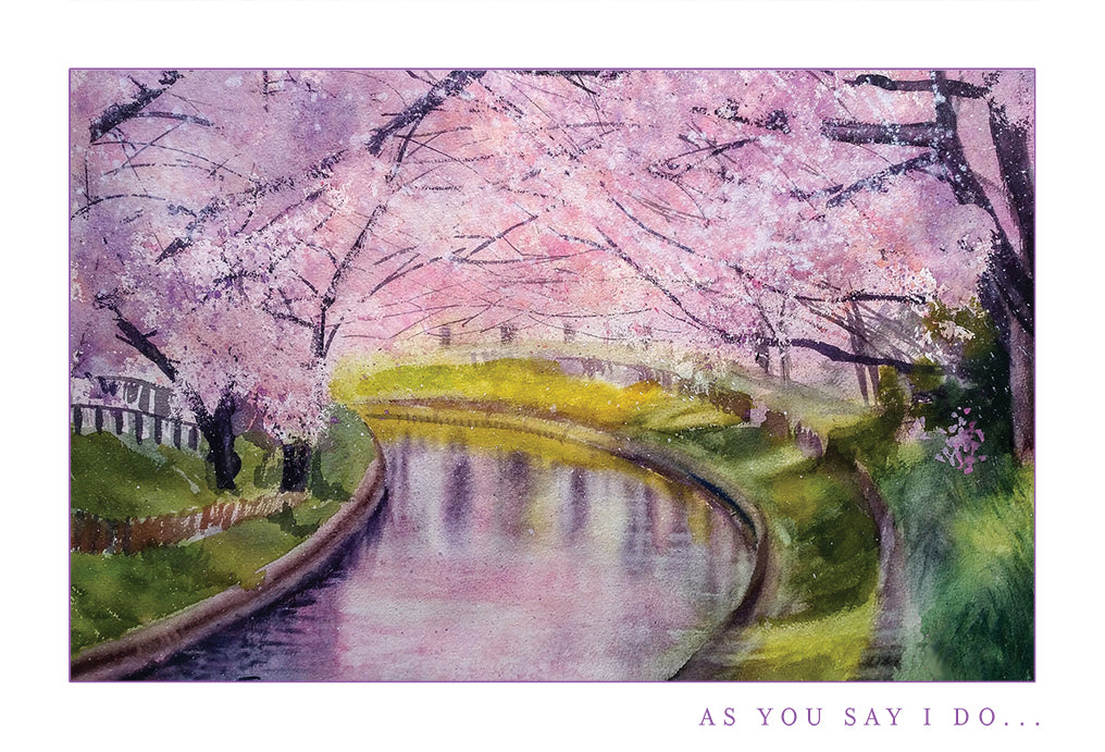 Cherry Blossoms Wedding Card