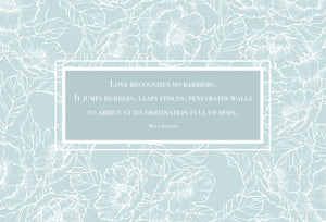 White Floral Outline Wedding Card