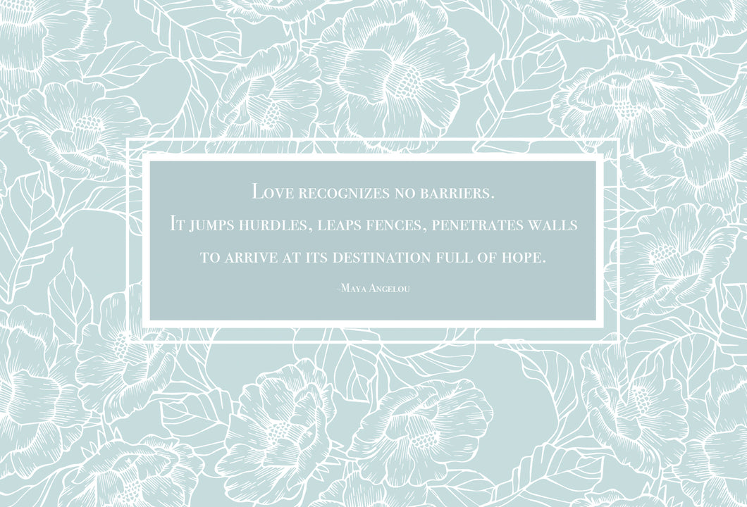 White Floral Outline Wedding Card