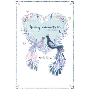 Peacock Couple Anniversary Card