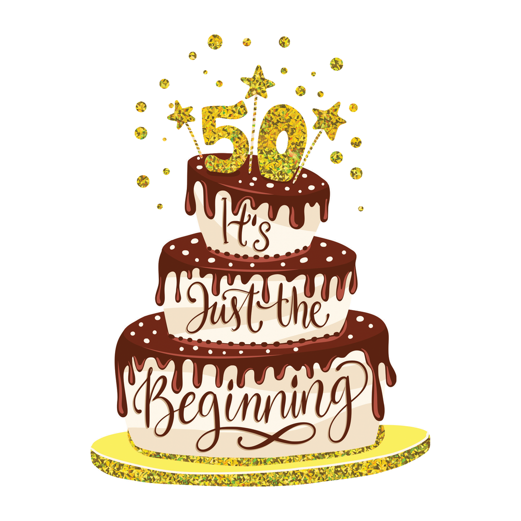 Colorful 50th Cake Anniversary Card