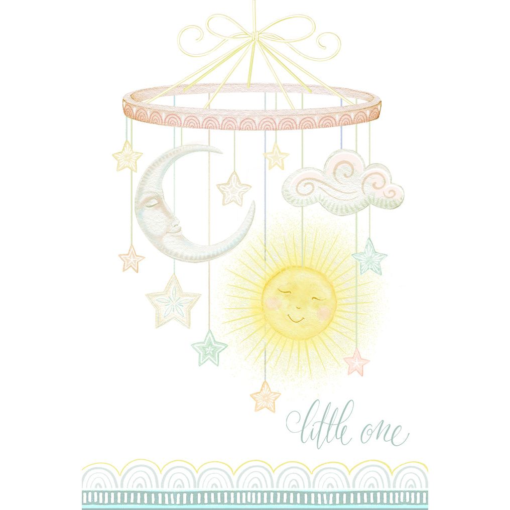 Little One Mobile Baby Card Patchwork