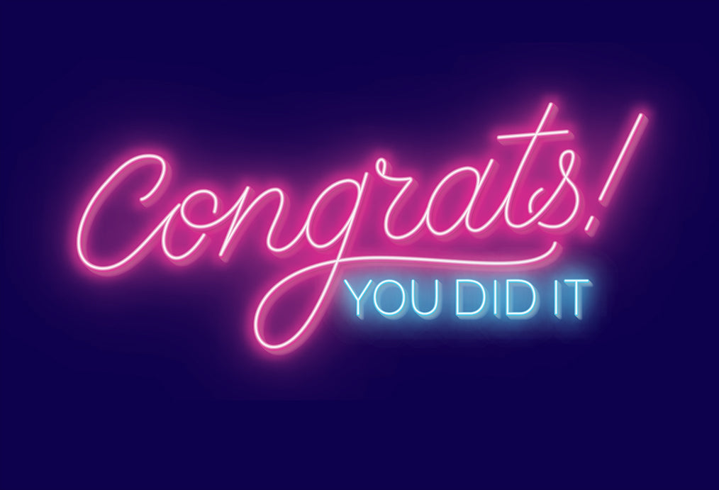Neon Lights Congratulations Card