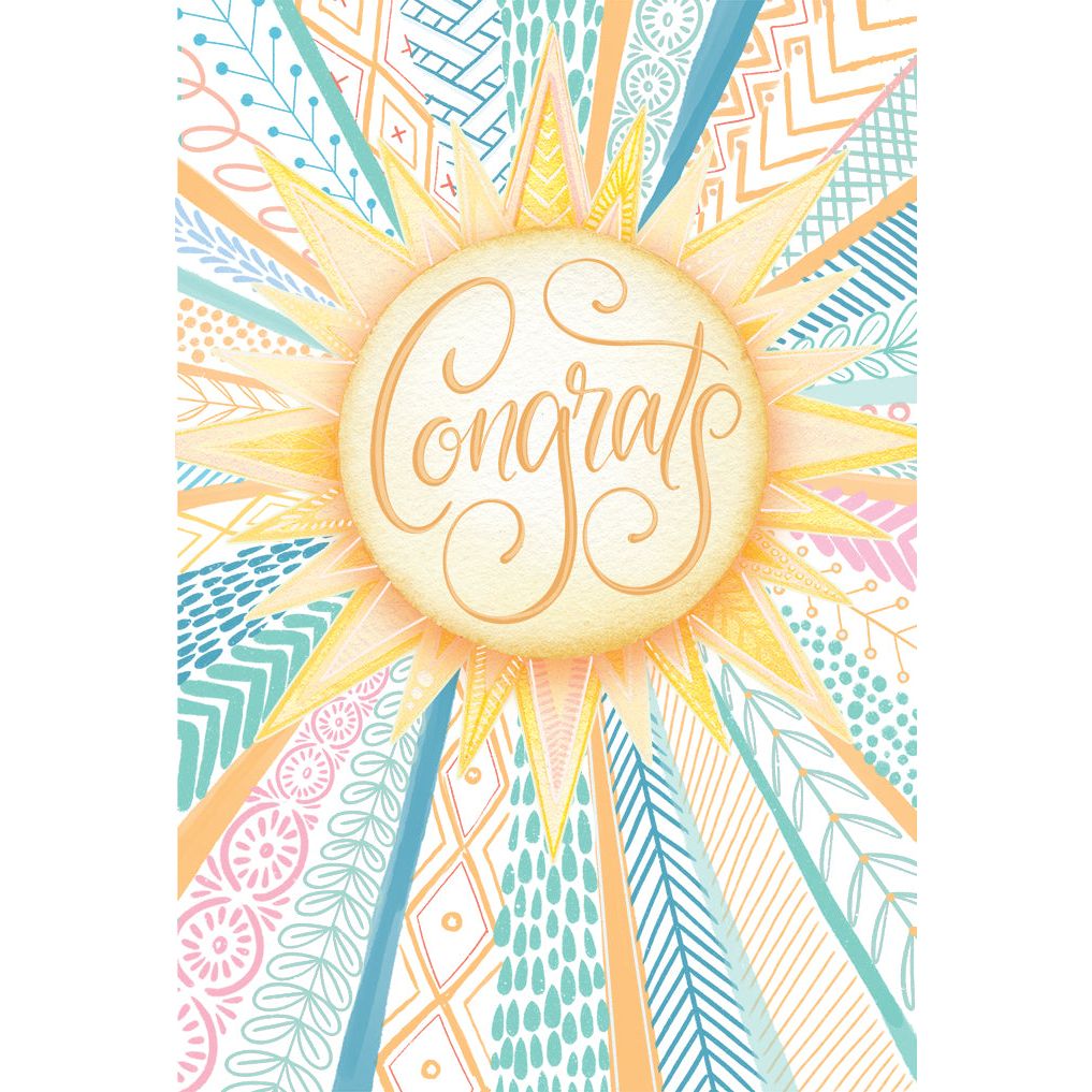 Congrats Sun Congratulations Card Patchwork