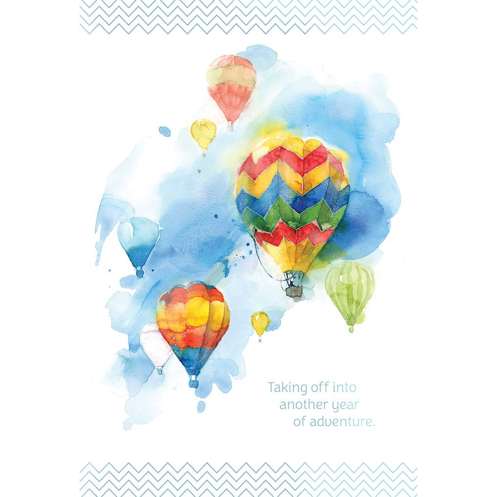 Hot Air Balloons Birthday Card