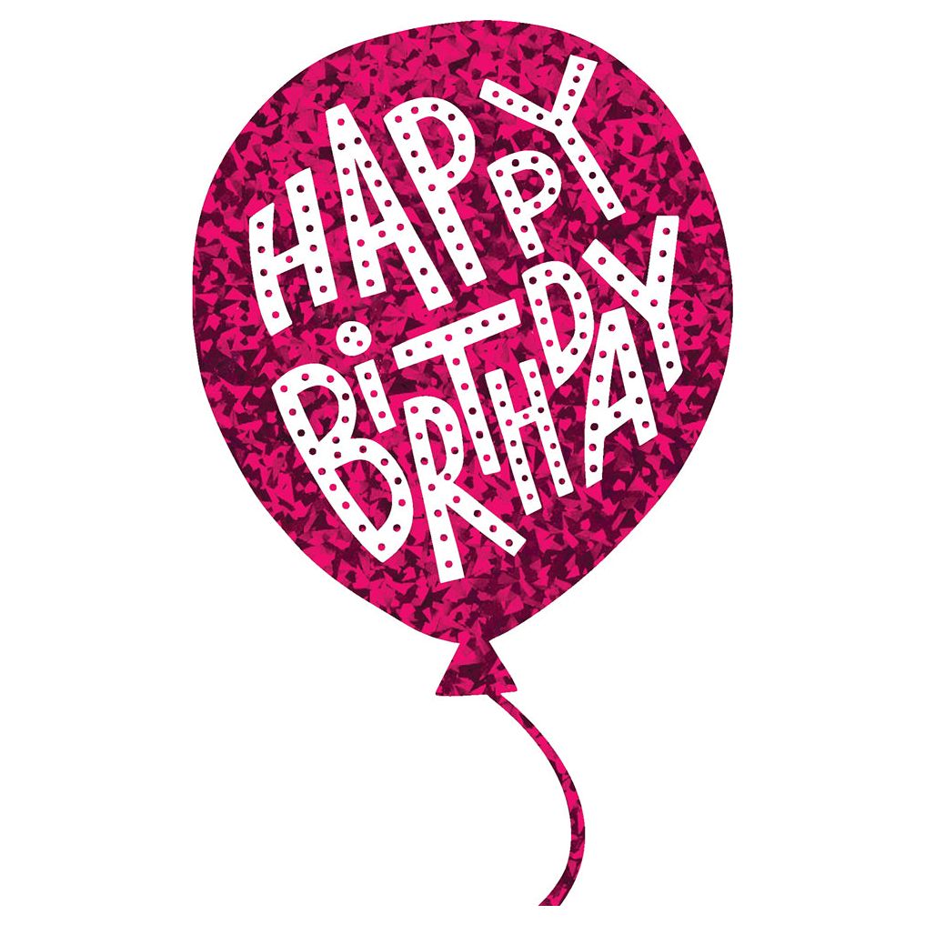 Pink Balloon HB Text Birthday Card