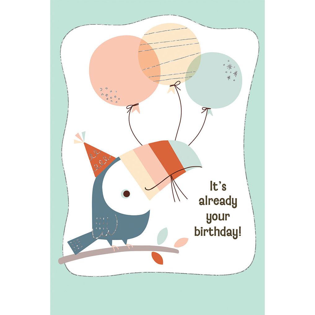 Toucan With Balloons Birthday Card