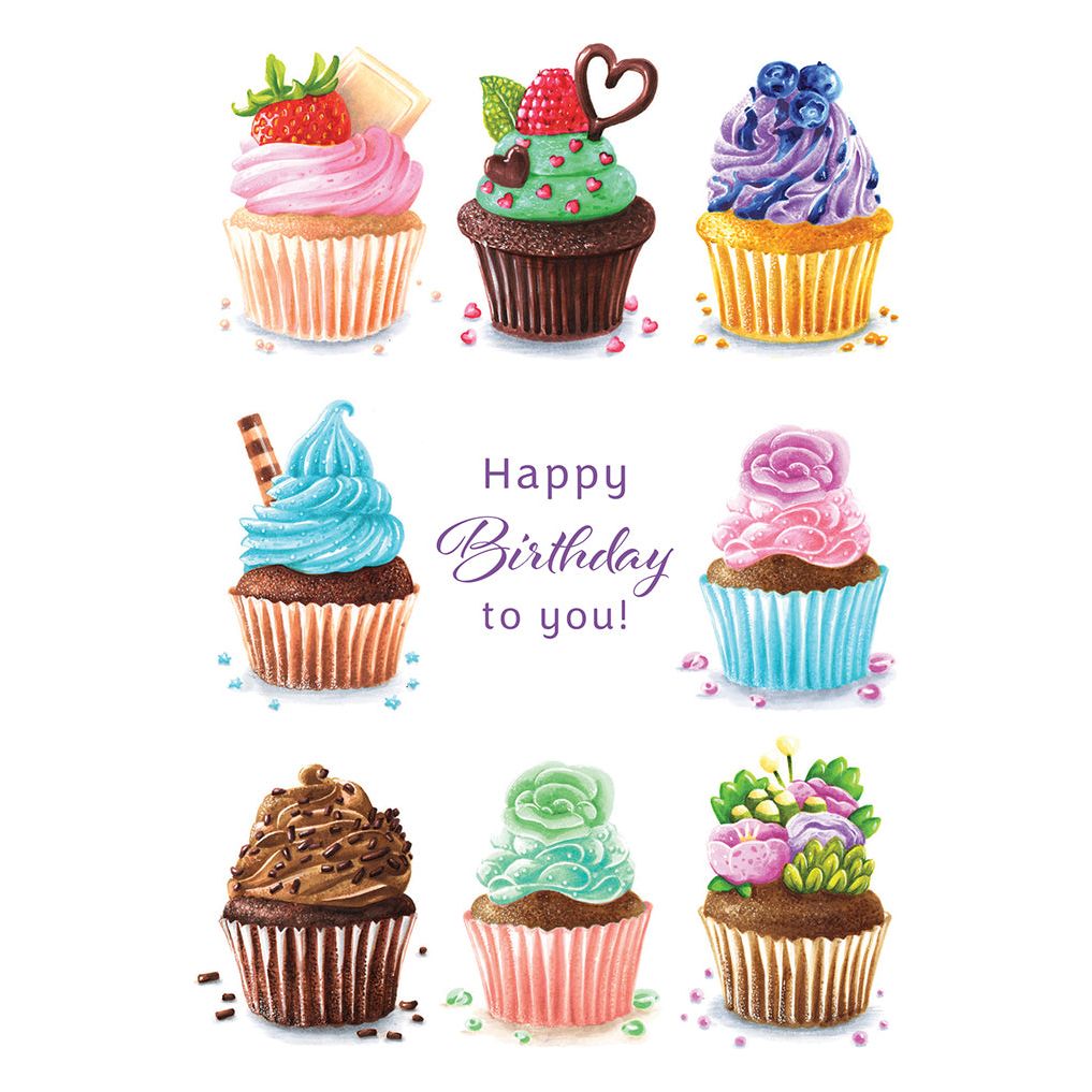 Storybook Cupcakes Birthday Card
