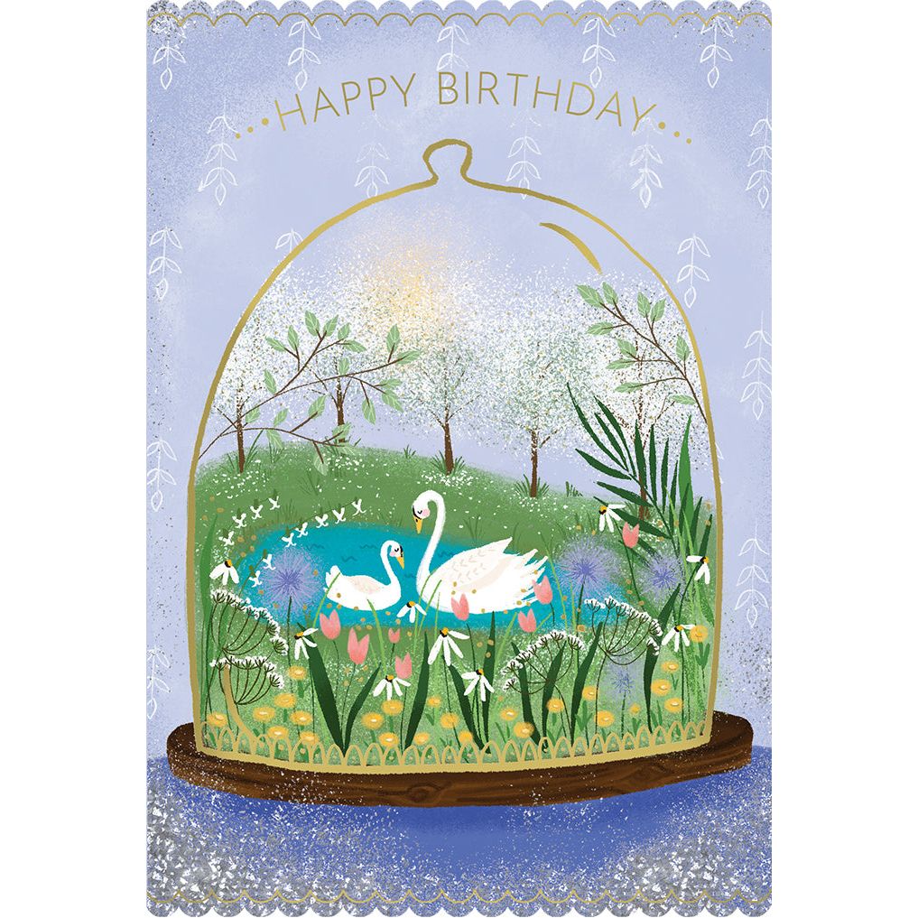 Swans Birthday Card