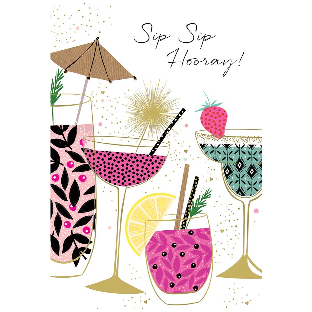 Fancy Drink Birthday Card Sara Miller