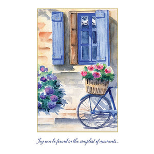 Blue Bike Blue Window Birthday Card