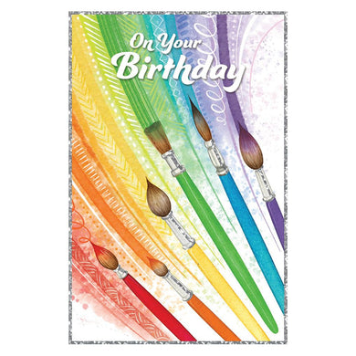 Paint Brushes Birthday Card