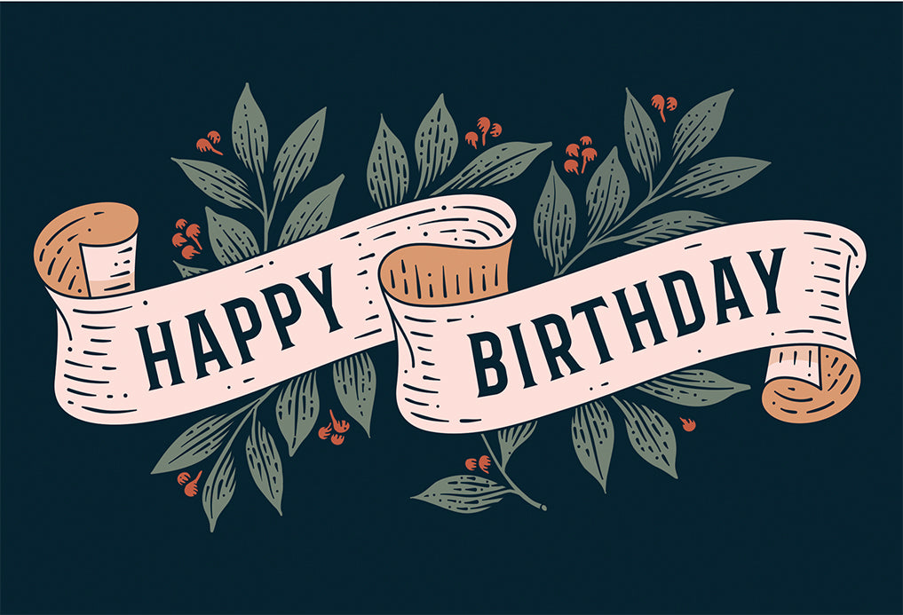Vintage Banner Birthday Card For Him