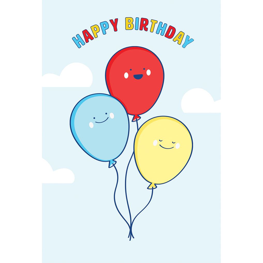 Smiling Balloons Birthday Card From Us