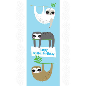Sloths Belated Birthday Card