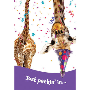 Peeking Giraffe Birthday Card