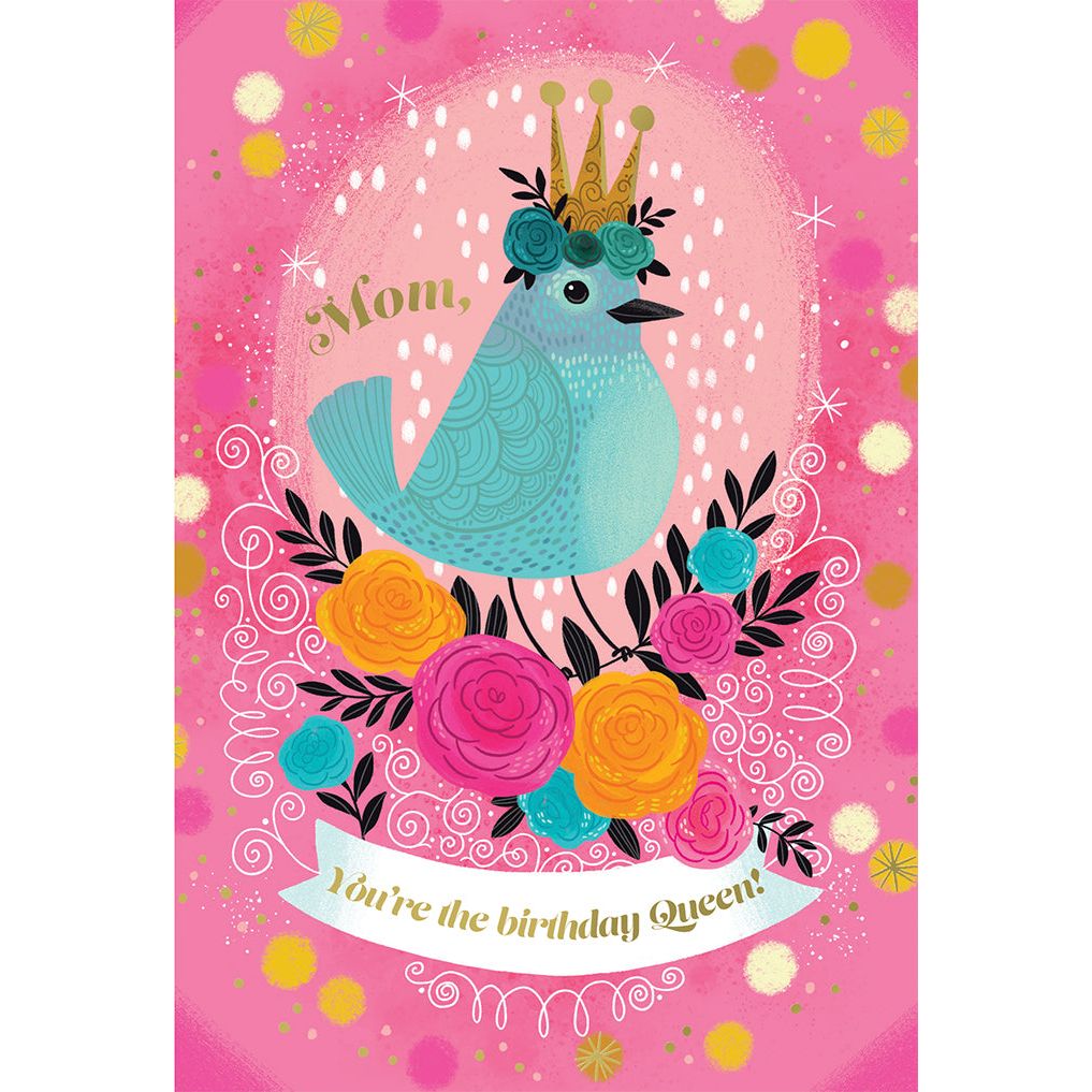 Bird With Crown Birthday Card Mother