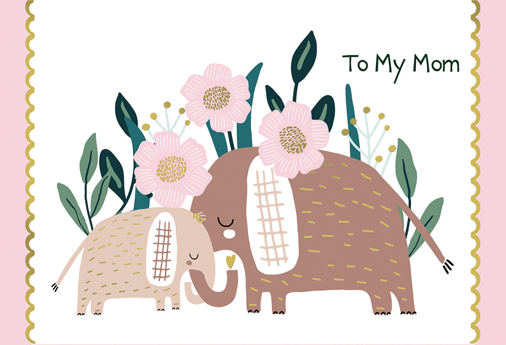 Two Elephants Birthday Card Mother