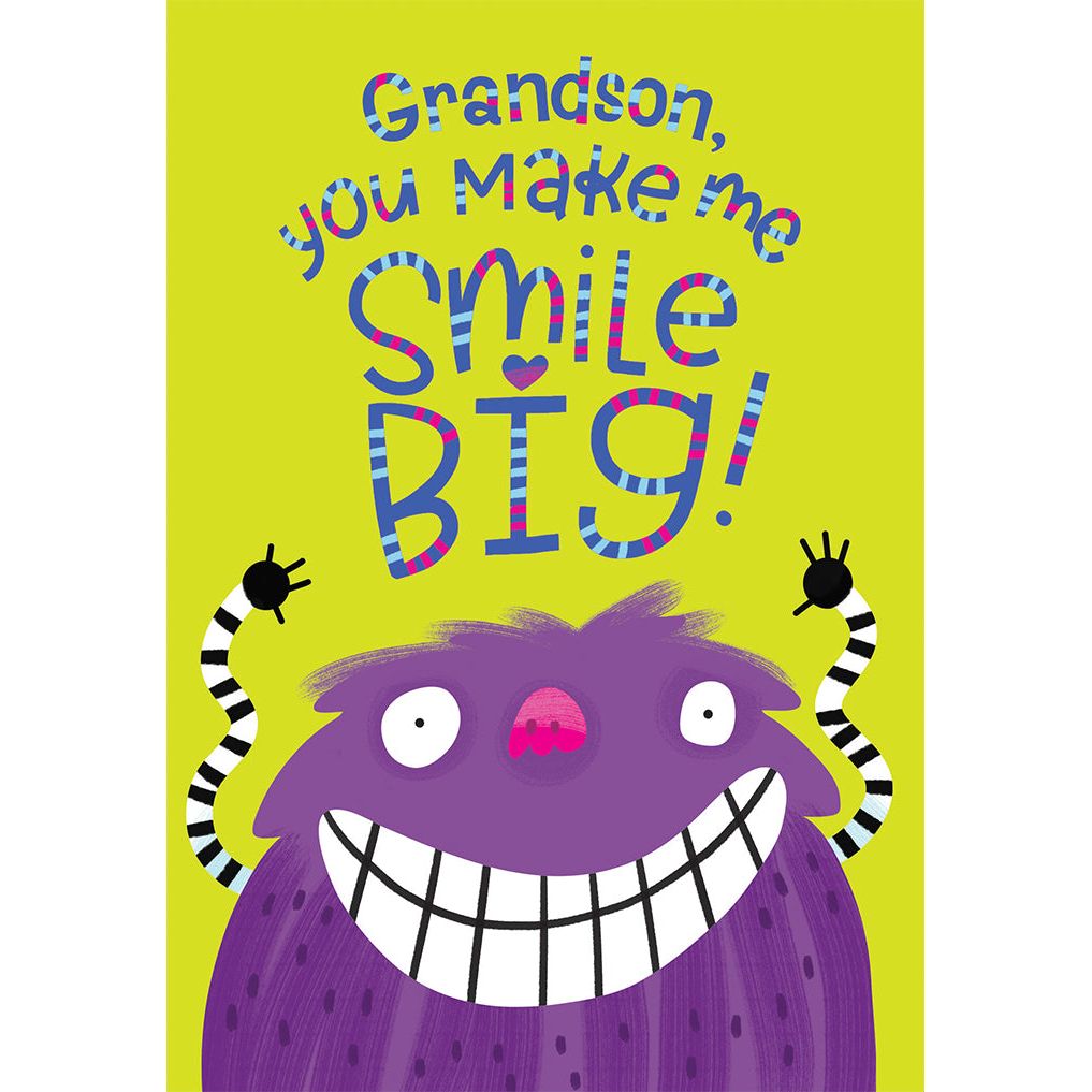 Big Smile Monster Birthday Card Grandson