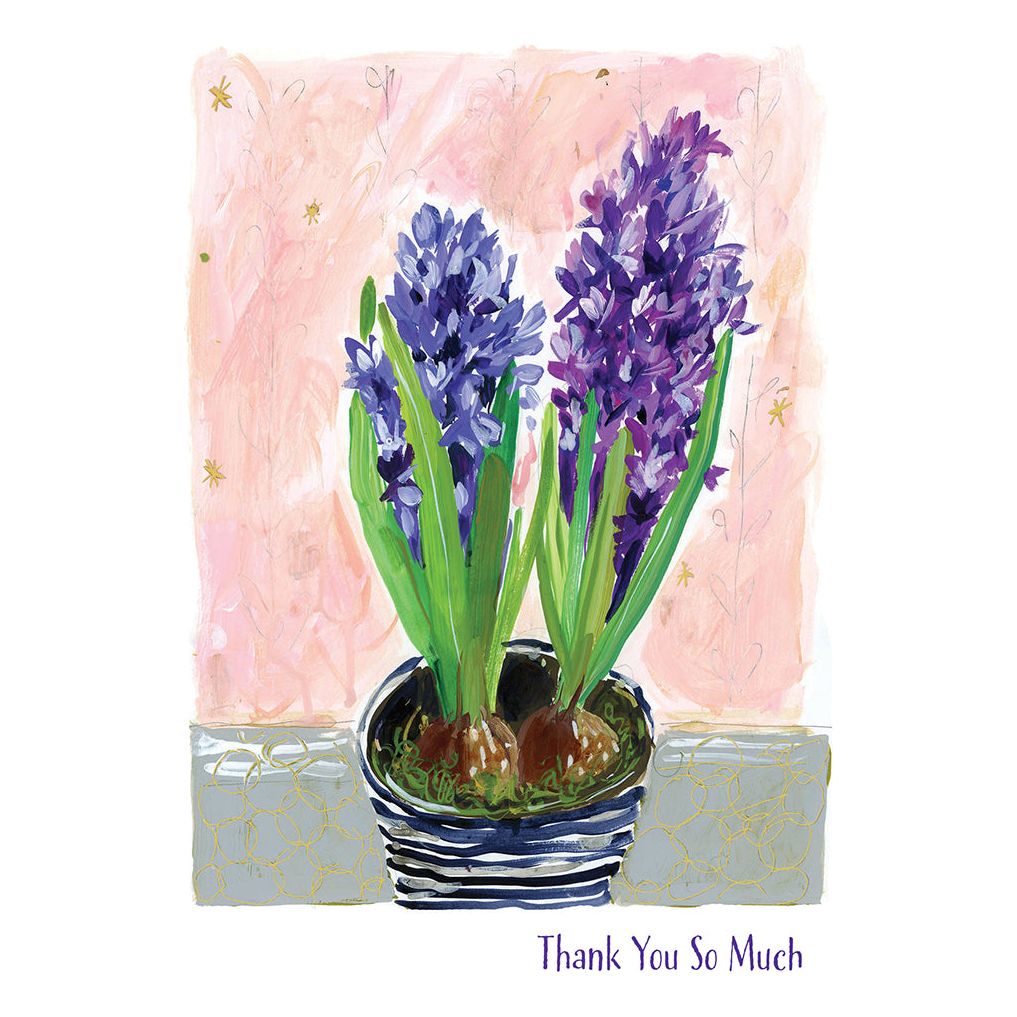 Hyacinth Striped Pot Thank You Card