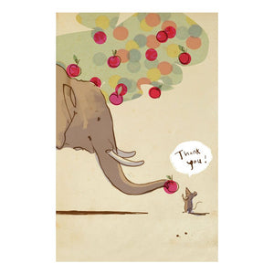 Elephant And Mouse Thank You Card