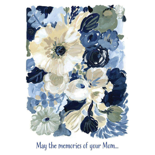 Pictura Deep In Indigo Sympathy Loss Of Mother emotional greeting card with heartfelt message and floral design.