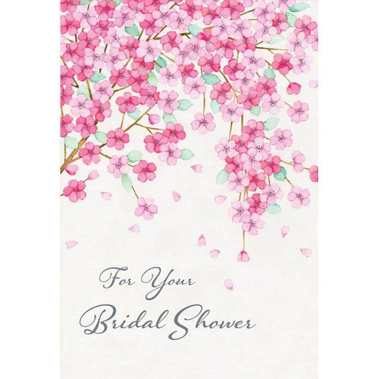 Pictura Cherry Blossoms Wedding Shower Card with delicate floral design, perfect for celebrating a wedding event.