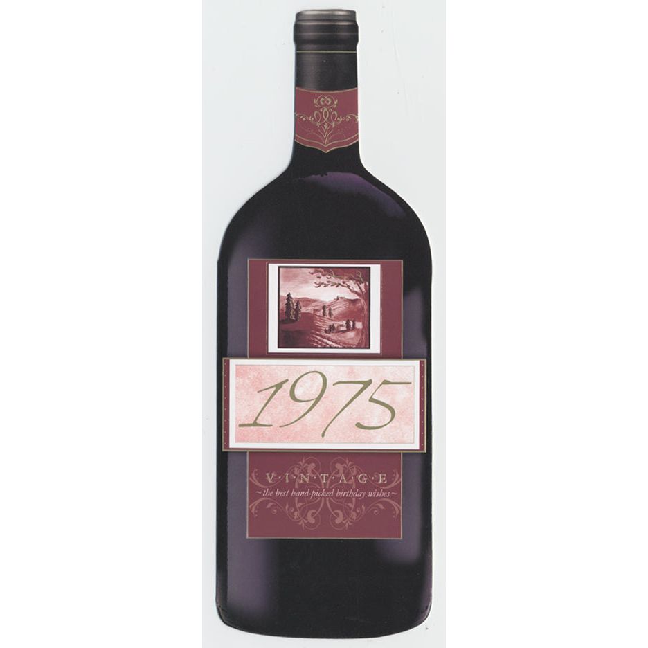 Vintage Year Birthday Wine Bottle Card 1975 - Cardmore