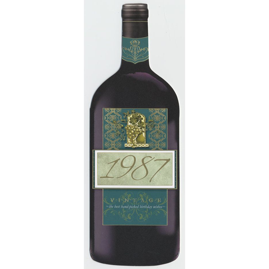 Vintage Year Birthday Wine Bottle Card 1987 - Cardmore
