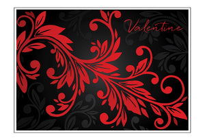 Red Scroll Valentine's Card