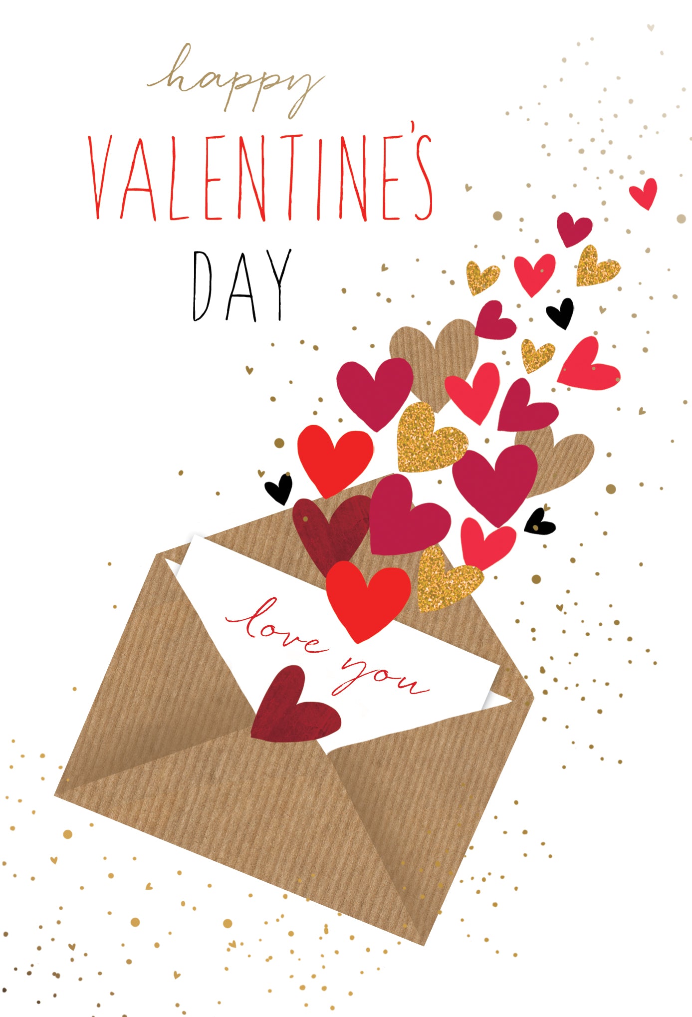 Envelope Of Hearts Valentine's Day Card