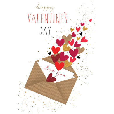Envelope Of Hearts Valentine's Card