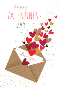Envelope Of Hearts Valentine's Card