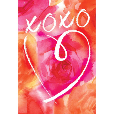 Watercolor Xo Heart Valentine's Card