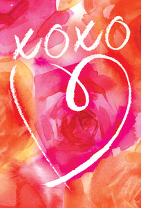 Watercolor Xo Heart Valentine's Card