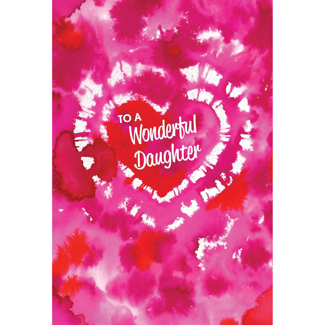 Tie Dye Heart Valentine's Card Daughter