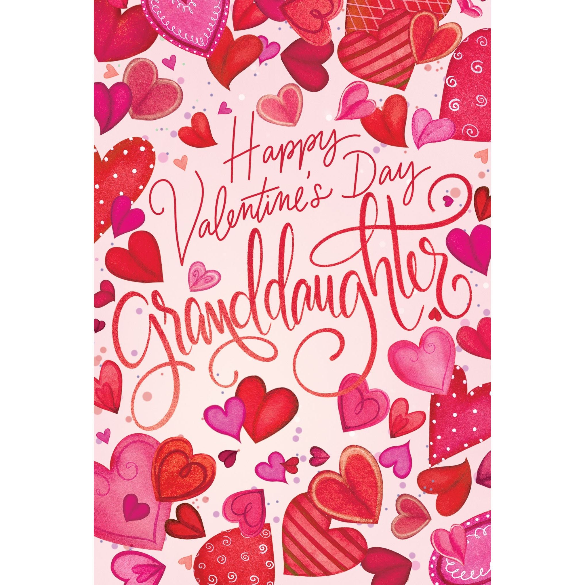 Heart Shower Valentine's Card Granddaughter