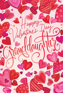 Heart Shower Valentine's Card Granddaughter