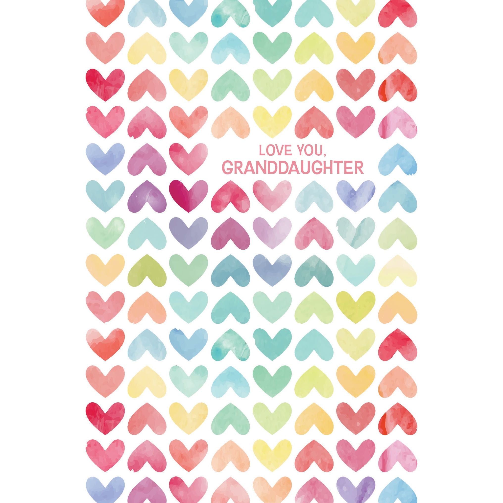 Colorful Hearts Valentine's Day Card Granddaughter