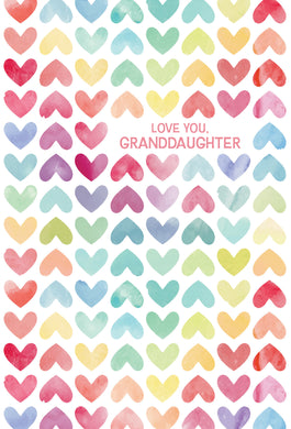 Colorful Hearts Valentine's Card Granddaughter
